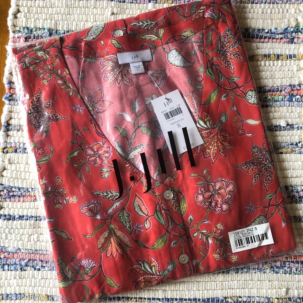 NWT JJill V-neck Printed Maxi Dress